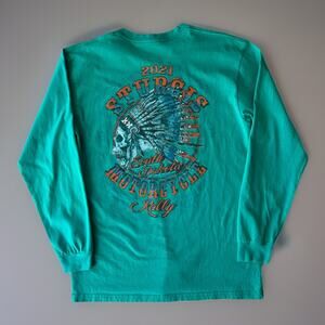 Sturgis Motorcycle Rally Shirt Large Green Long Sleeve Supreme Streetwear Biker